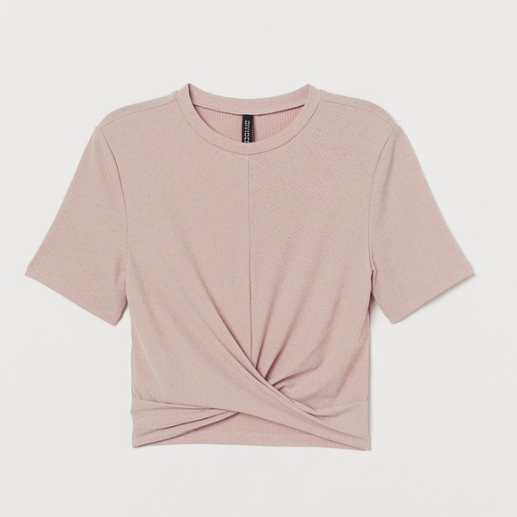 H&M Pink Knot-detail Crop Top - Medium - Picture 1 of 7